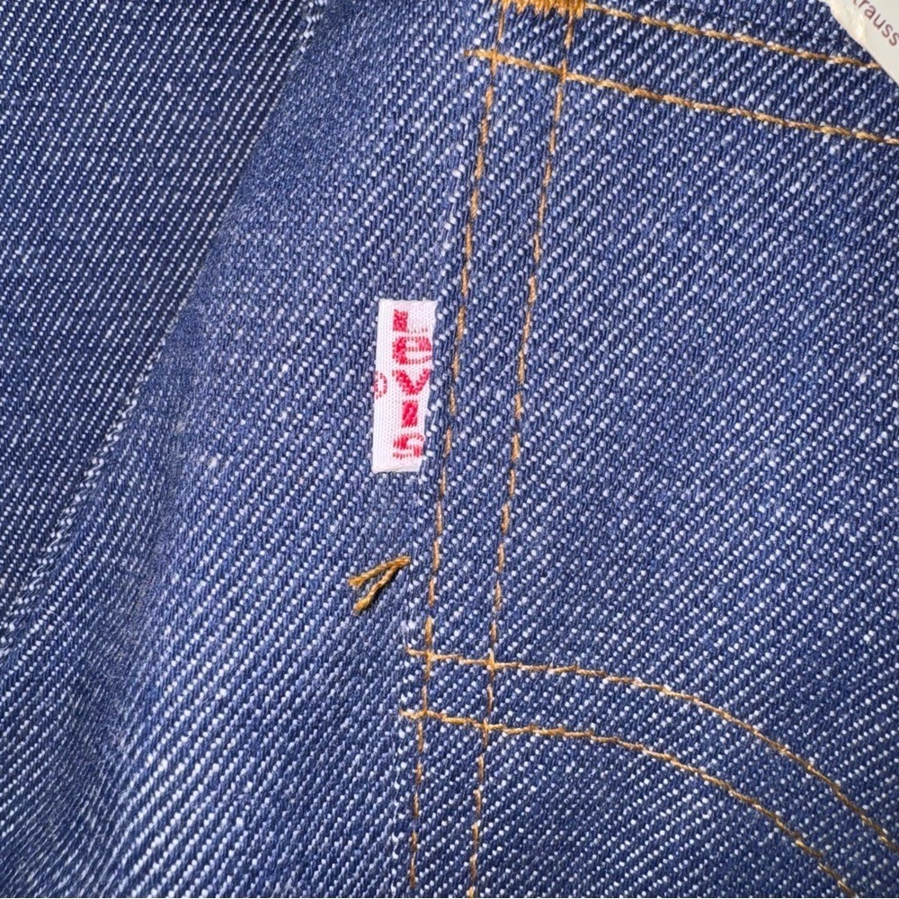 Vintage 70's Levi's Bell Bottom Jeans new deadstock Sz 24 Raw Denim USA - Picture 4 of 8
